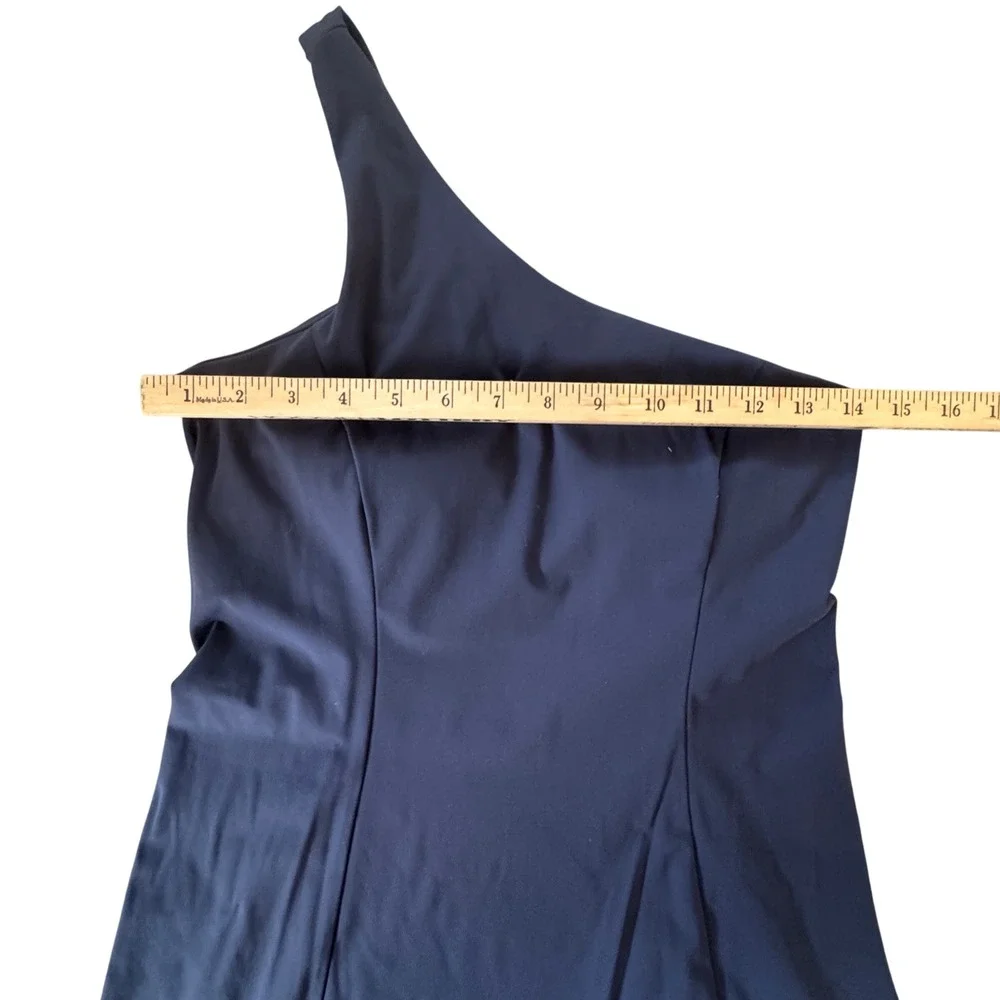 Outdoor Voices One Shoulder Dress Navy Blue Nylon Spandex Mini Sporty Small S